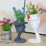 Maxbell 3Pcs Human Head Vase Planter Pot Statue Abstract Statue Resin Flower Pot
