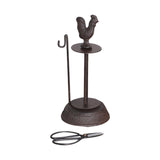 Maxbell Vintage Cast Iron Rooster Twine Spool with Scissors Sculpture for Counter