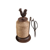Maxbell Vintage Cast Iron Rooster Twine Spool with Scissors Sculpture for Counter