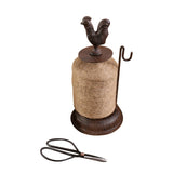 Maxbell Vintage Cast Iron Rooster Twine Spool with Scissors Sculpture for Counter