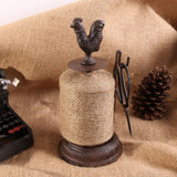 Maxbell Vintage Cast Iron Rooster Twine Spool with Scissors Sculpture for Counter