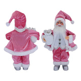 Maxbell 18Inches Santa Claus Figurine Standing Santa Claus Doll for Celebration Pink