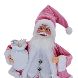 Maxbell 18Inches Santa Claus Figurine Standing Santa Claus Doll for Celebration Pink