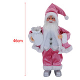 Maxbell 18Inches Santa Claus Figurine Standing Santa Claus Doll for Celebration Pink