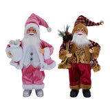 Maxbell 18Inches Santa Claus Figurine Standing Santa Claus Doll for Celebration Pink