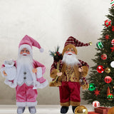 Maxbell 18Inches Santa Claus Figurine Standing Santa Claus Doll for Celebration Pink
