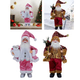 Maxbell 18Inches Santa Claus Figurine Standing Santa Claus Doll for Celebration Pink