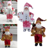 Maxbell 18Inches Santa Claus Figurine Standing Santa Claus Doll for Celebration Pink