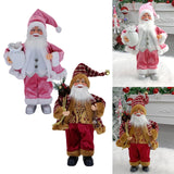Maxbell 18Inches Santa Claus Figurine Standing Santa Claus Doll for Celebration Pink