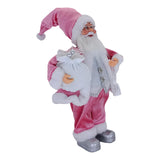 Maxbell 18Inches Santa Claus Figurine Standing Santa Claus Doll for Celebration Pink