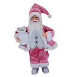 Maxbell 18Inches Santa Claus Figurine Standing Santa Claus Doll for Celebration Pink