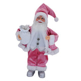 Maxbell 18Inches Santa Claus Figurine Standing Santa Claus Doll for Celebration Pink
