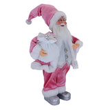 Maxbell 18Inches Santa Claus Figurine Standing Santa Claus Doll for Celebration Pink