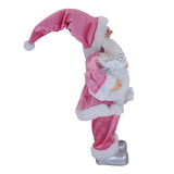 Maxbell 18Inches Santa Claus Figurine Standing Santa Claus Doll for Celebration Pink