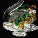 Maxbell Maxbell Statues Sculptures Birthday Anniversary Party Swan Crystak Figurines Home Green Yellow