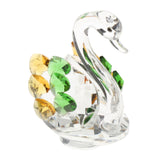Maxbell Maxbell Statues Sculptures Birthday Anniversary Party Swan Crystak Figurines Home Green Yellow