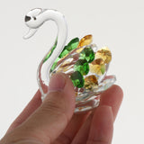 Maxbell Maxbell Statues Sculptures Birthday Anniversary Party Swan Crystak Figurines Home Green Yellow