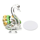 Maxbell Maxbell Statues Sculptures Birthday Anniversary Party Swan Crystak Figurines Home Green Yellow