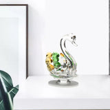 Maxbell Maxbell Statues Sculptures Birthday Anniversary Party Swan Crystak Figurines Home Green Yellow