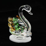 Maxbell Maxbell Statues Sculptures Birthday Anniversary Party Swan Crystak Figurines Home Green Yellow