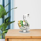 Maxbell Maxbell Statues Sculptures Birthday Anniversary Party Swan Crystak Figurines Home Green Yellow