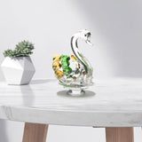 Maxbell Maxbell Statues Sculptures Birthday Anniversary Party Swan Crystak Figurines Home Green Yellow