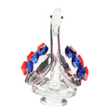 Maxbell Maxbell Statues Sculptures Birthday Anniversary Party Swan Crystak Figurines Home Blue Red