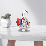 Maxbell Maxbell Statues Sculptures Birthday Anniversary Party Swan Crystak Figurines Home Blue Red