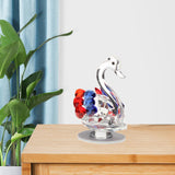 Maxbell Maxbell Statues Sculptures Birthday Anniversary Party Swan Crystak Figurines Home Blue Red