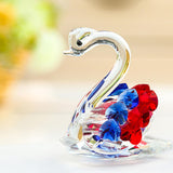 Maxbell Maxbell Statues Sculptures Birthday Anniversary Party Swan Crystak Figurines Home Blue Red