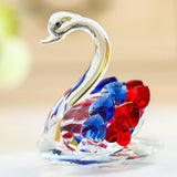Maxbell Maxbell Statues Sculptures Birthday Anniversary Party Swan Crystak Figurines Home Blue Red