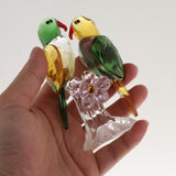 Maxbell Maxbell Crystal Parrot Statue Bird Figurine Animal Model for Living Room Home Decor Green