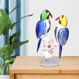 Maxbell Maxbell Crystal Parrot Statue Bird Figurine Animal Model for Living Room Home Decor Blue