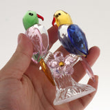 Maxbell Maxbell Crystal Parrot Statue Bird Figurine Animal Model for Living Room Home Decor Pink