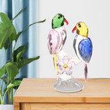 Maxbell Maxbell Crystal Parrot Statue Bird Figurine Animal Model for Living Room Home Decor Pink
