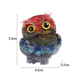 Maxbell Natural Crystal Stone Gravel Owl Figurine Home Decor Collectible Owl Statue StyleA