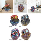 Maxbell Natural Crystal Stone Gravel Owl Figurine Home Decor Collectible Owl Statue StyleA