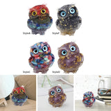 Maxbell Natural Crystal Stone Gravel Owl Figurine Home Decor Collectible Owl Statue StyleA