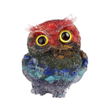 Maxbell Natural Crystal Stone Gravel Owl Figurine Home Decor Collectible Owl Statue StyleA