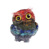 Maxbell Natural Crystal Stone Gravel Owl Figurine Home Decor Collectible Owl Statue StyleA