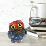Maxbell Natural Crystal Stone Gravel Owl Figurine Home Decor Collectible Owl Statue StyleA
