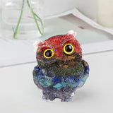Maxbell Natural Crystal Stone Gravel Owl Figurine Home Decor Collectible Owl Statue StyleA