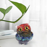 Maxbell Natural Crystal Stone Gravel Owl Figurine Home Decor Collectible Owl Statue StyleA