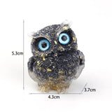 Maxbell Natural Crystal Stone Gravel Owl Figurine Home Decor Collectible Owl Statue StyleF
