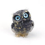 Maxbell Natural Crystal Stone Gravel Owl Figurine Home Decor Collectible Owl Statue StyleF