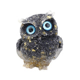 Maxbell Natural Crystal Stone Gravel Owl Figurine Home Decor Collectible Owl Statue StyleF