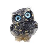 Maxbell Natural Crystal Stone Gravel Owl Figurine Home Decor Collectible Owl Statue StyleF