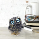 Maxbell Natural Crystal Stone Gravel Owl Figurine Home Decor Collectible Owl Statue StyleF