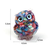 Maxbell Natural Crystal Stone Gravel Owl Figurine Home Decor Collectible Owl Statue StyleC
