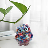 Maxbell Natural Crystal Stone Gravel Owl Figurine Home Decor Collectible Owl Statue StyleC